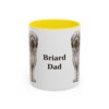 11oz Briard Dog Dad Mug, Yellow, front view