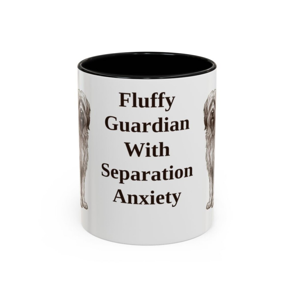 11oz Funny Briard Mug, Black, front view