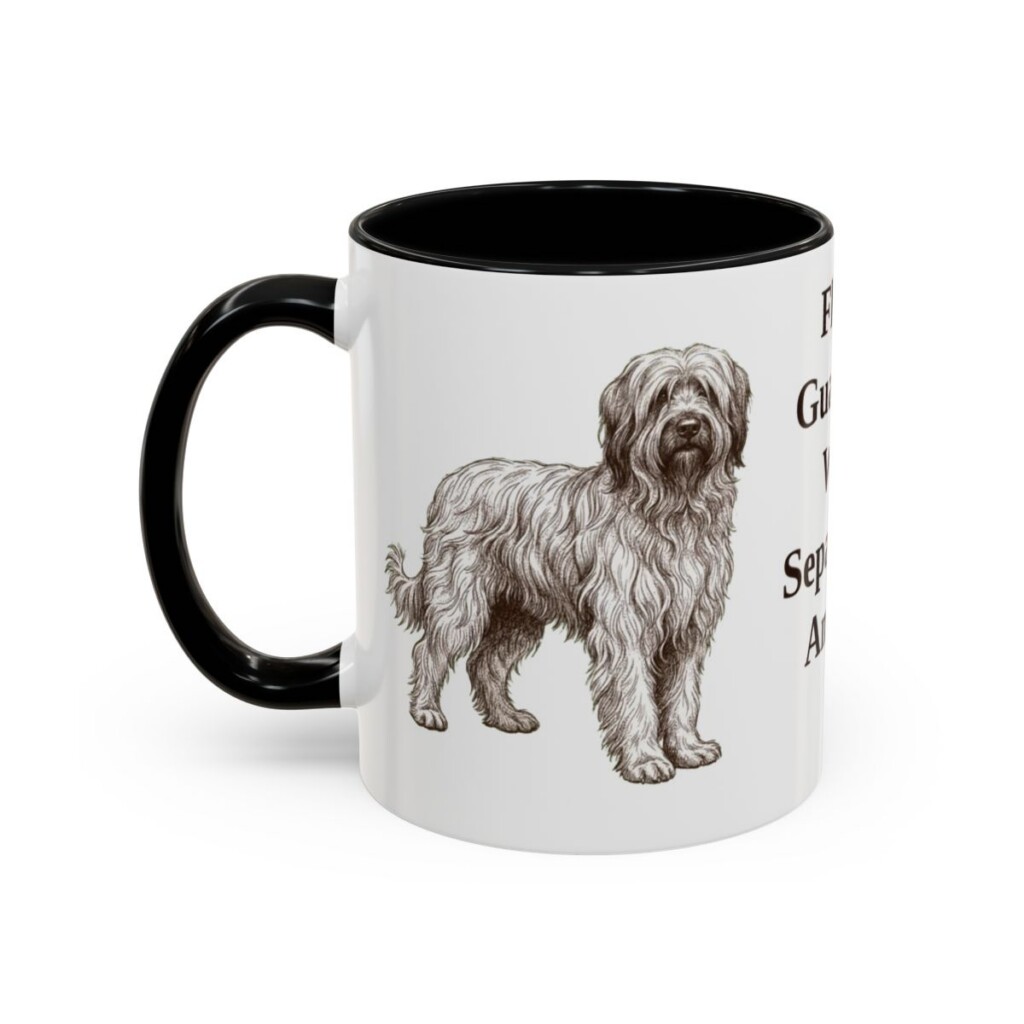 11oz Funny Briard Mug, Black, left side view
