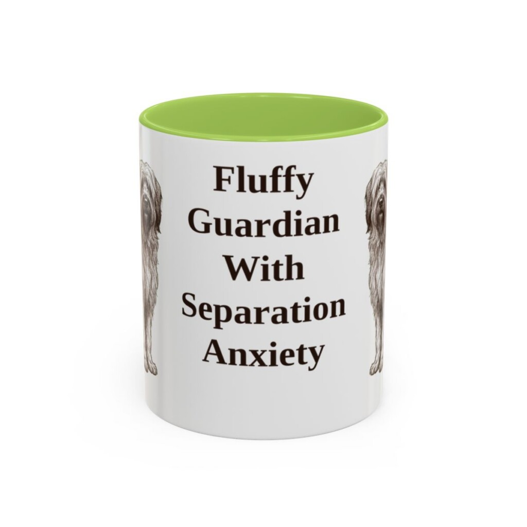 11oz Funny Briard Mug, Light Green, front view