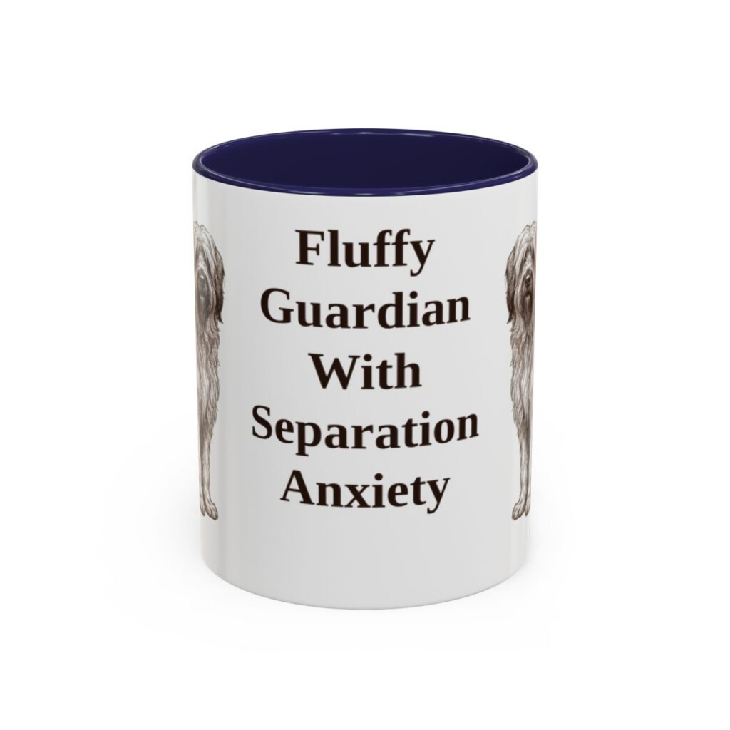11oz Funny Briard Mug, Navy, front view