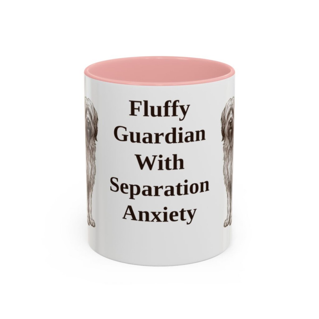 11oz Funny Briard Mug, Pink, front view