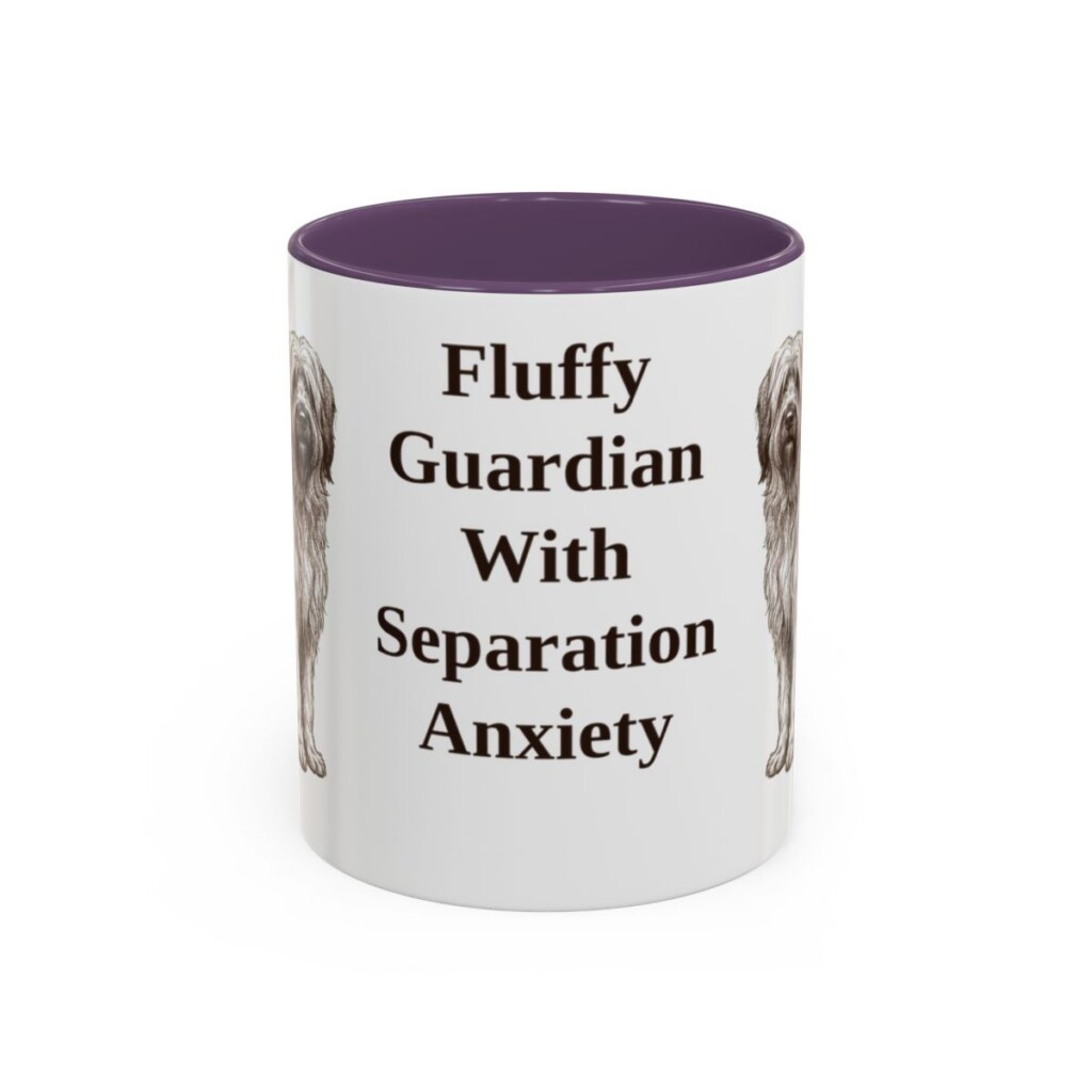 11oz Funny Briard Mug, Purple, front view