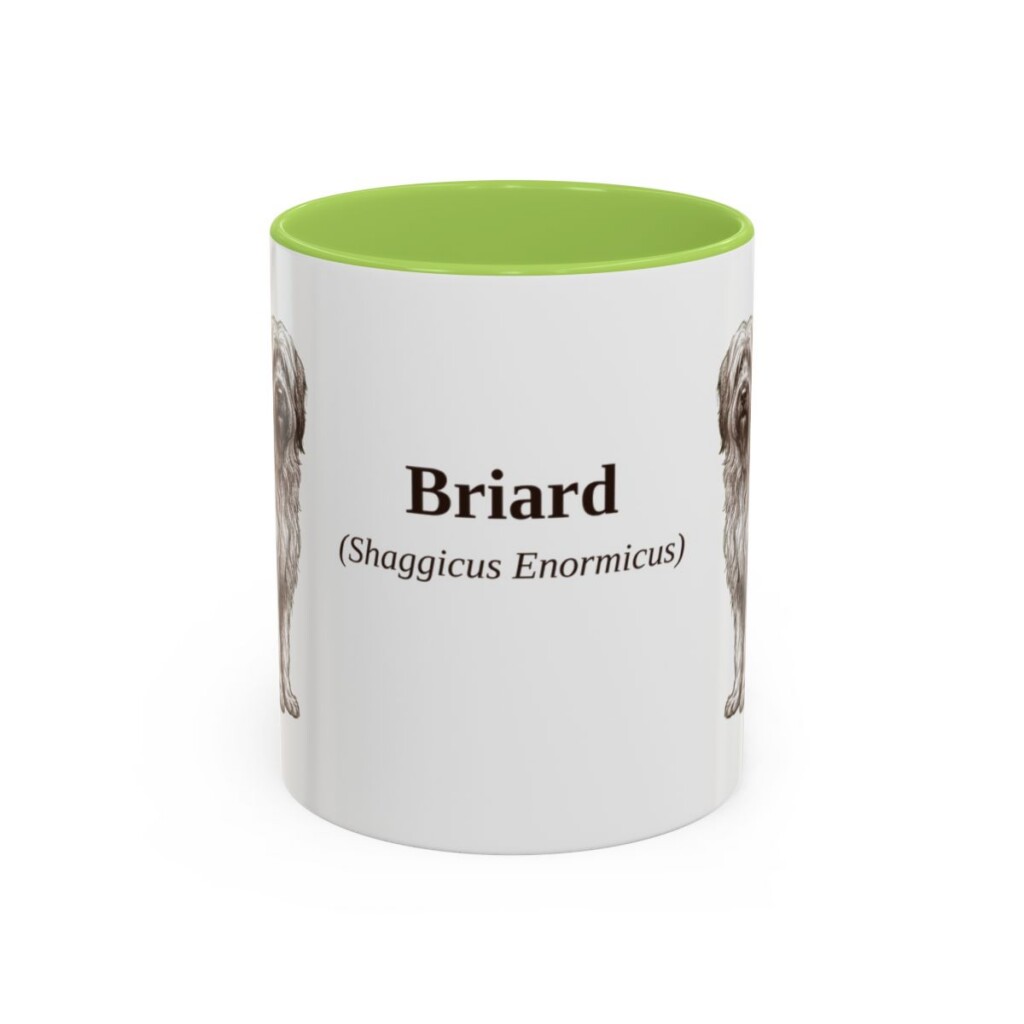 11oz Briard Latin Mug, Light Green, front view