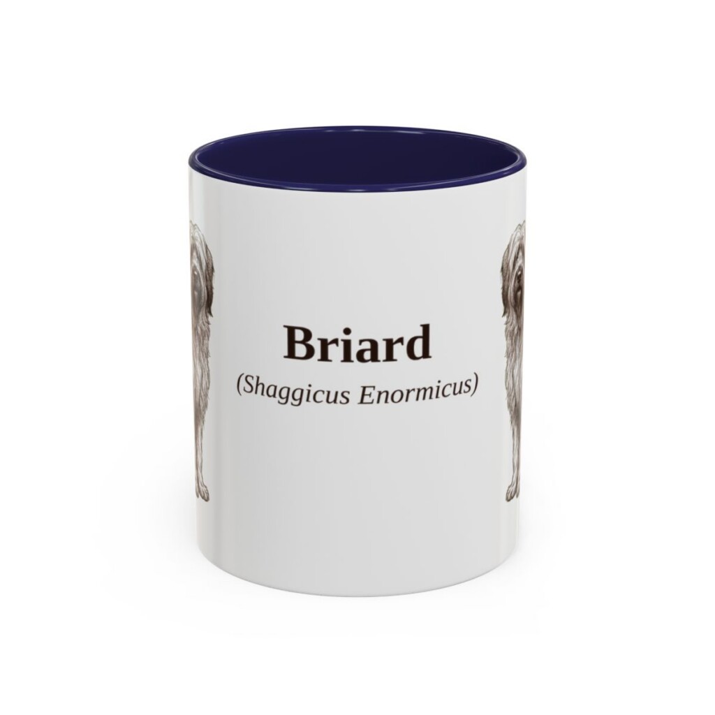 11oz Briard Latin Mug, Navy, front view