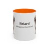 11oz Briard Latin Mug, Orange, front view