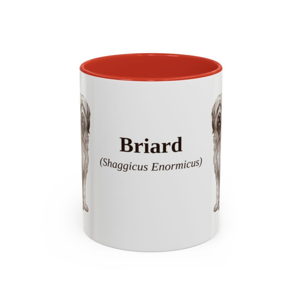 11oz Briard Latin Mug, Red, front view