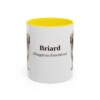 11oz Briard Latin Mug, Yellow, front view