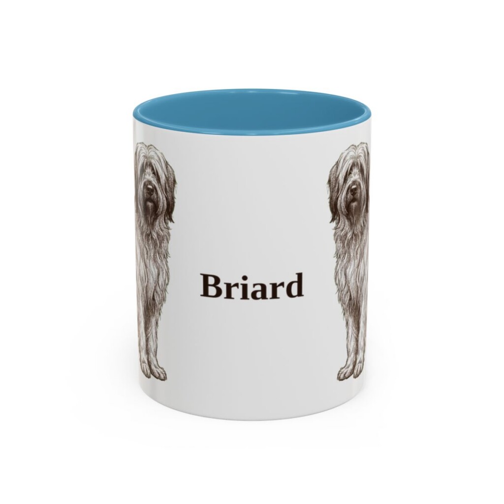 11oz Briard Mug, Light Blue, front view
