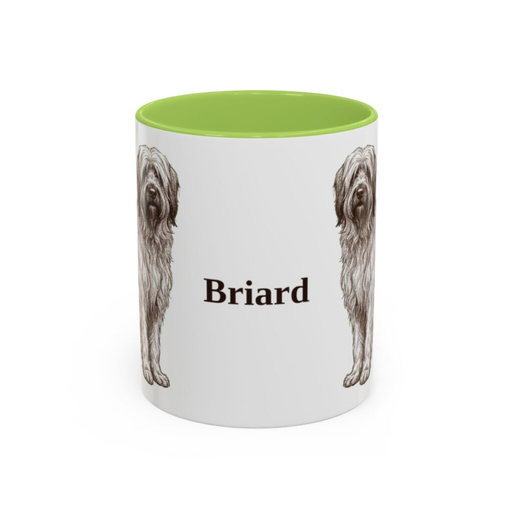 11oz Briard Mug, Light Green, front view