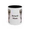 11oz Briard Dog Mom Mug, Black, front view