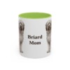 11oz Briard Dog Mom Mug, Light Green, front view