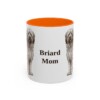 11oz Briard Dog Mom Mug, Orange, front view