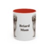 11oz Briard Dog Mom Mug, Red, front view