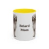 11oz Briard Dog Mom Mug, Yellow, front view
