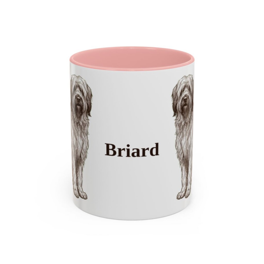 11oz Briard Mug, Pink, front view