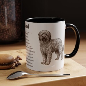 11oz Briard Mug, Black, lifestyle photo