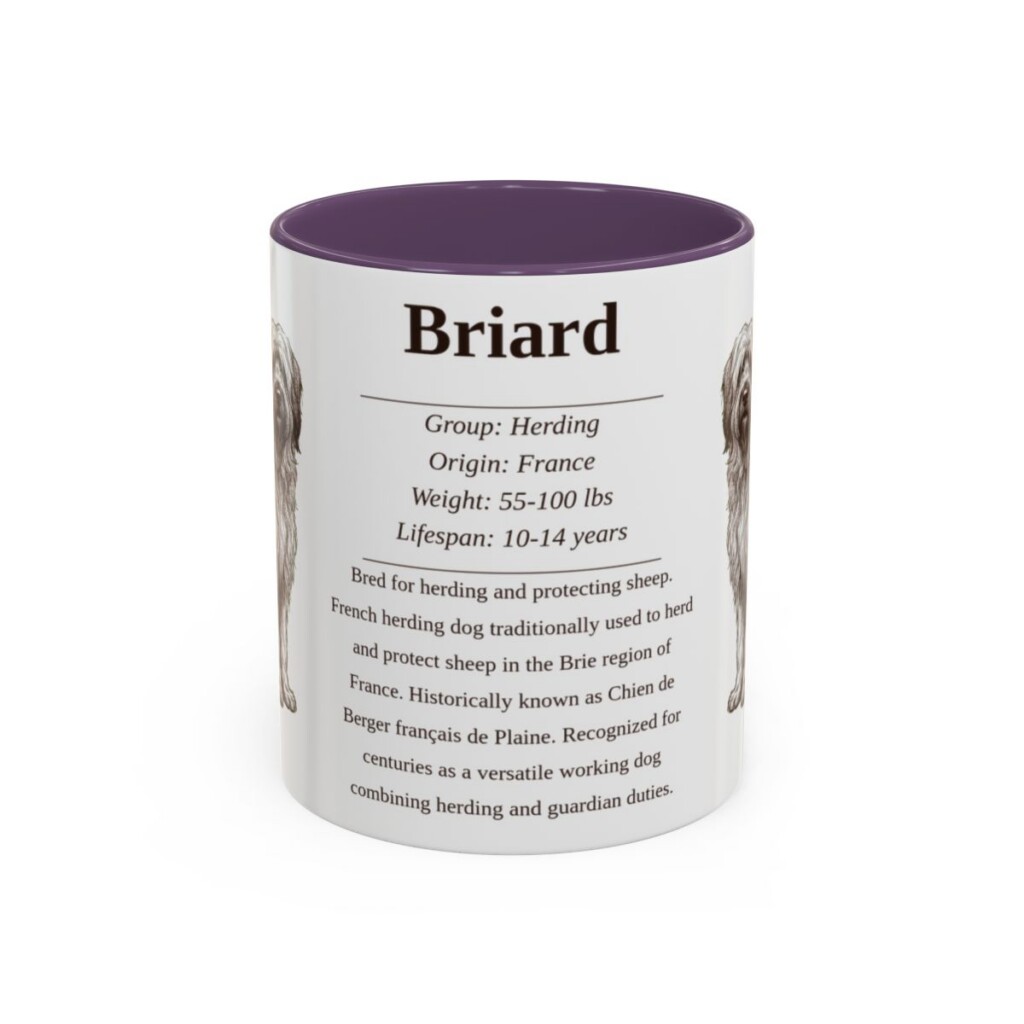 11oz Briard Mug, Purple, front view