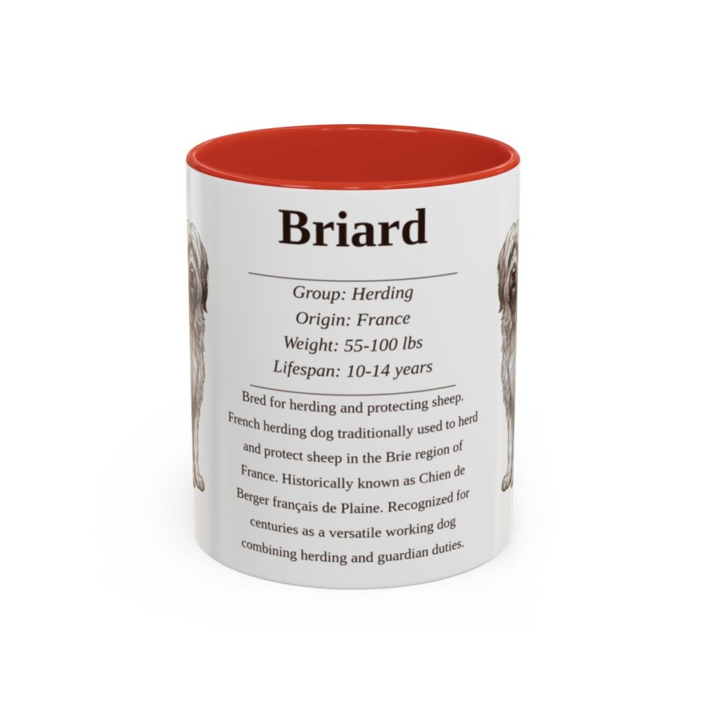 11oz Briard Mug, Red, front view