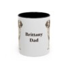 11oz Brittany Dog Dad Mug, Black, front view