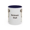 11oz Brittany Dog Dad Mug, Navy, front view