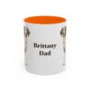 11oz Brittany Dog Dad Mug, Orange, front view