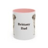 11oz Brittany Dog Dad Mug, Pink, front view