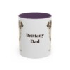 11oz Brittany Dog Dad Mug, Purple, front view