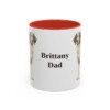 11oz Brittany Dog Dad Mug, Red, front view