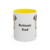 11oz Brittany Dog Dad Mug, Yellow, front view