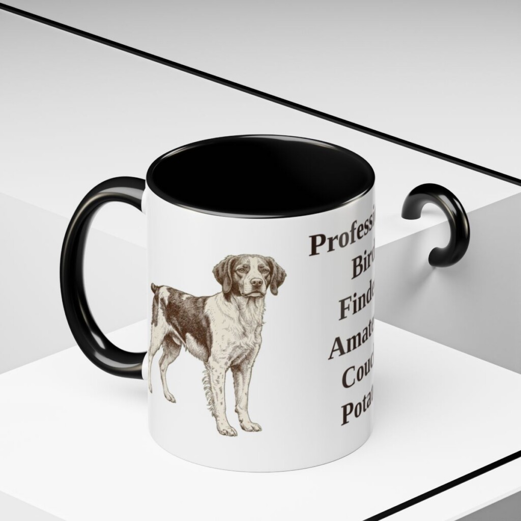 11oz-brittany-mug-humor-black-context-2 11oz Funny Brittany Mug, Black, lifestyle photo
