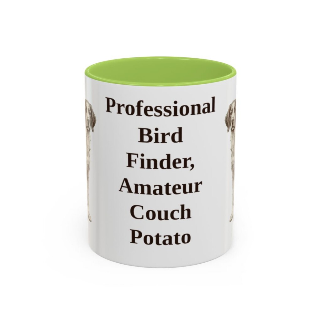 11oz-brittany-mug-humor-light-green 11oz Funny Brittany Mug, Light Green, front view