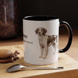 11oz Brittany Latin Mug, Black, lifestyle photo