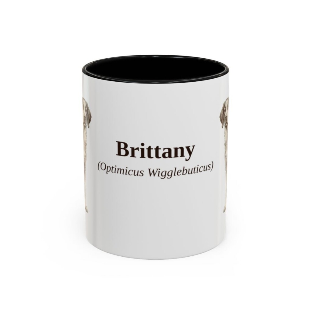 11oz Brittany Latin Mug, Black, front view