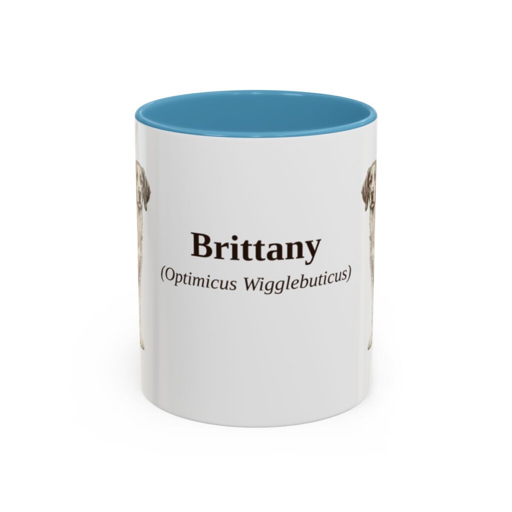 11oz Brittany Latin Mug, Light Blue, front view