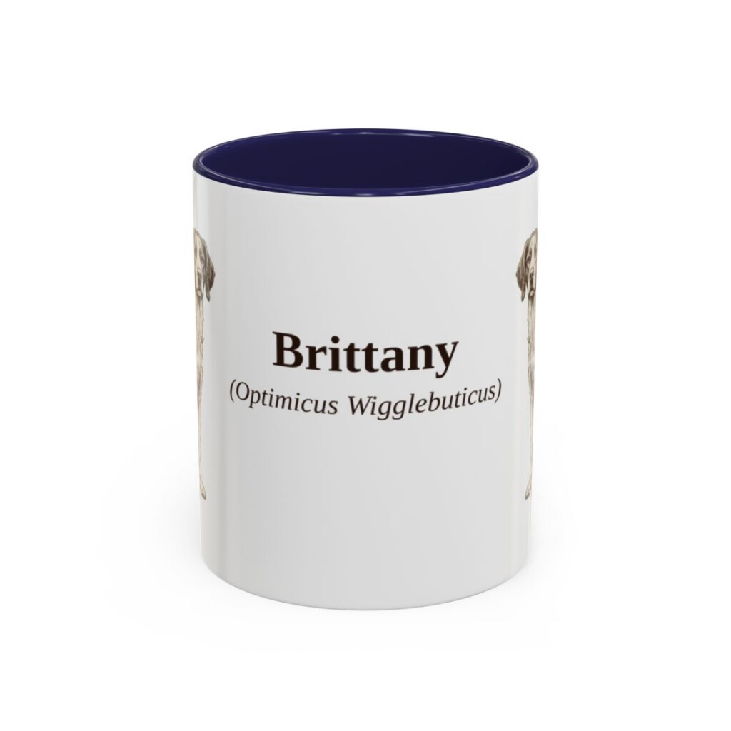 11oz Brittany Latin Mug, Navy, front view