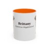 11oz Brittany Latin Mug, Orange, front view