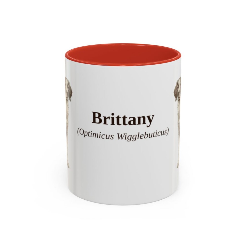 11oz Brittany Latin Mug, Red, front view