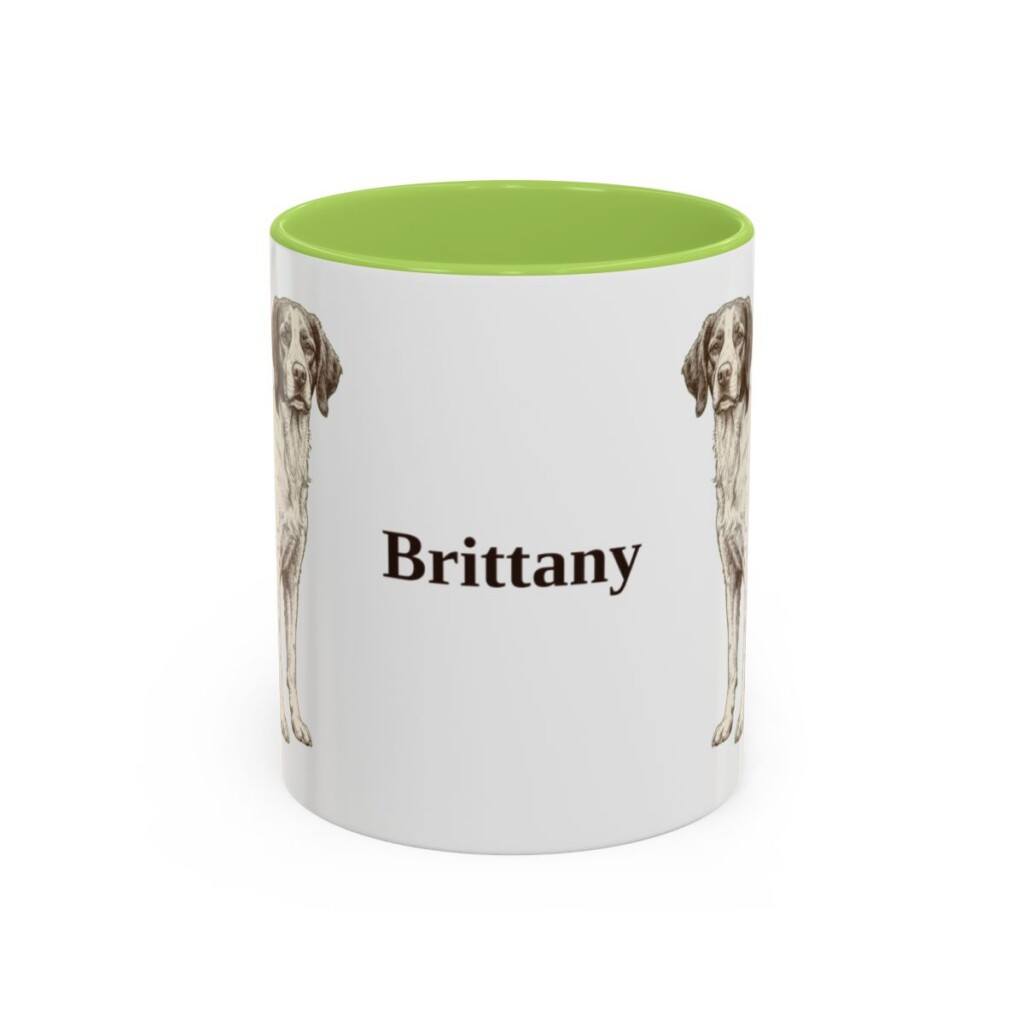 11oz Brittany Mug, Light Green, front view