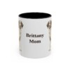 11oz Brittany Dog Mom Mug, Black, front view