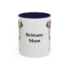 11oz Brittany Dog Mom Mug, Navy, front view