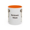 11oz Brittany Dog Mom Mug, Orange, front view
