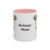 11oz Brittany Dog Mom Mug, Pink, front view