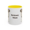 11oz Brittany Dog Mom Mug, Yellow, front view