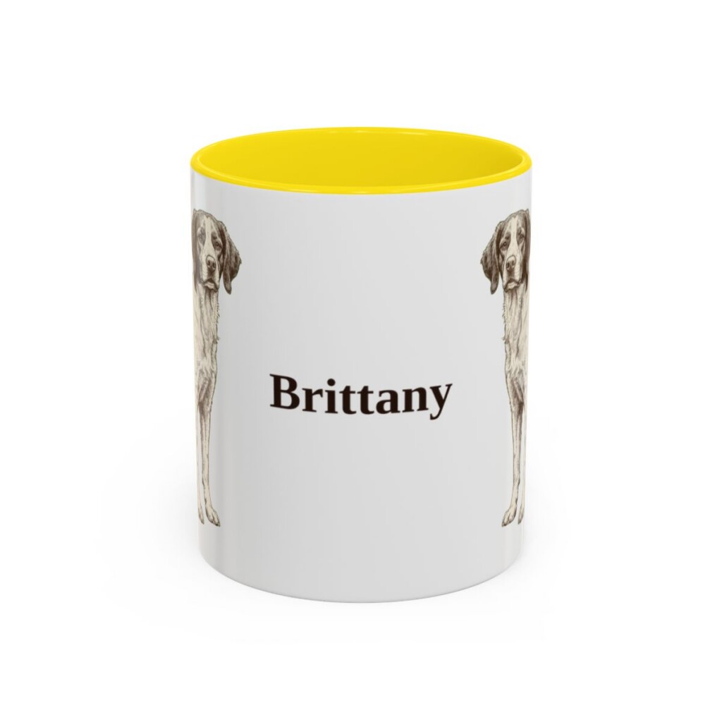 11oz Brittany Mug, Yellow, front view