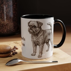 11oz Brussels Griffon Mug, Black, lifestyle photo