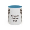 11oz Brussels Griffon Dog Dad Mug, Light Blue, front view