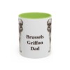 11oz Brussels Griffon Dog Dad Mug, Light Green, front view