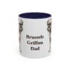 11oz Brussels Griffon Dog Dad Mug, Navy, front view