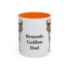 11oz Brussels Griffon Dog Dad Mug, Orange, front view